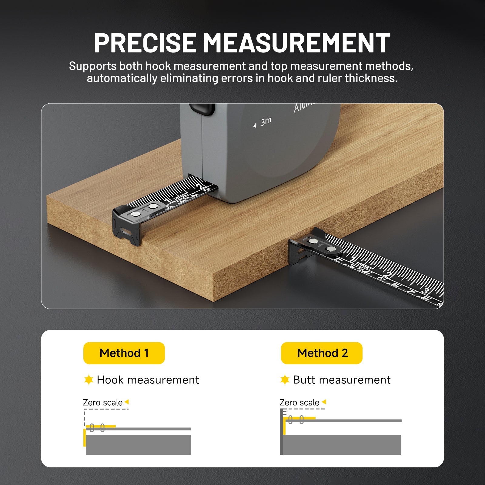 ATuMan TP1 High Precision Self-Locking Measuring Tape(3m)