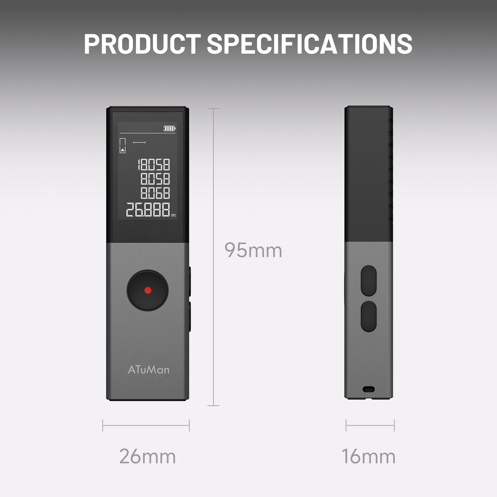 ATuMan LSB Green-Beam Laser Measure (50m)