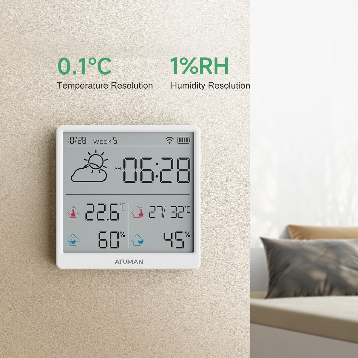 Smart Thermohygrometer TH3: Medium Home Air Series
