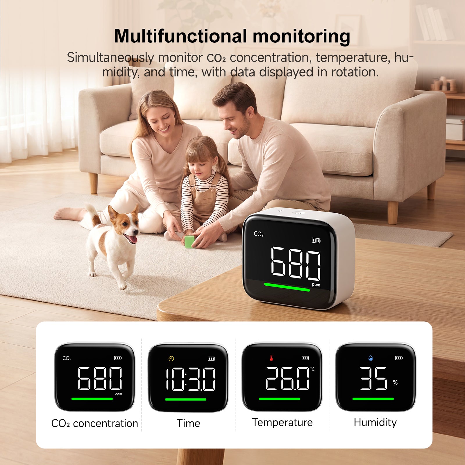 ATuMan CF1 Multifunctional Carbon Dioxide Monitor