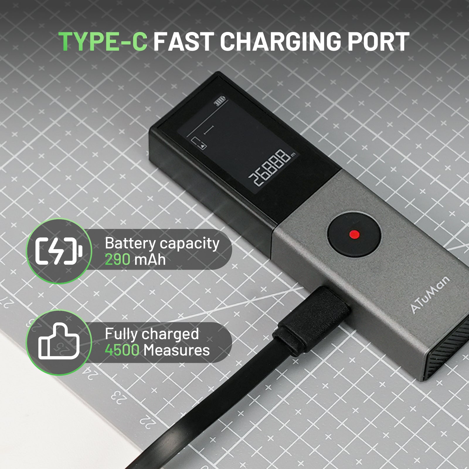 ATuMan LSB Green-Beam Laser Measure (50m)