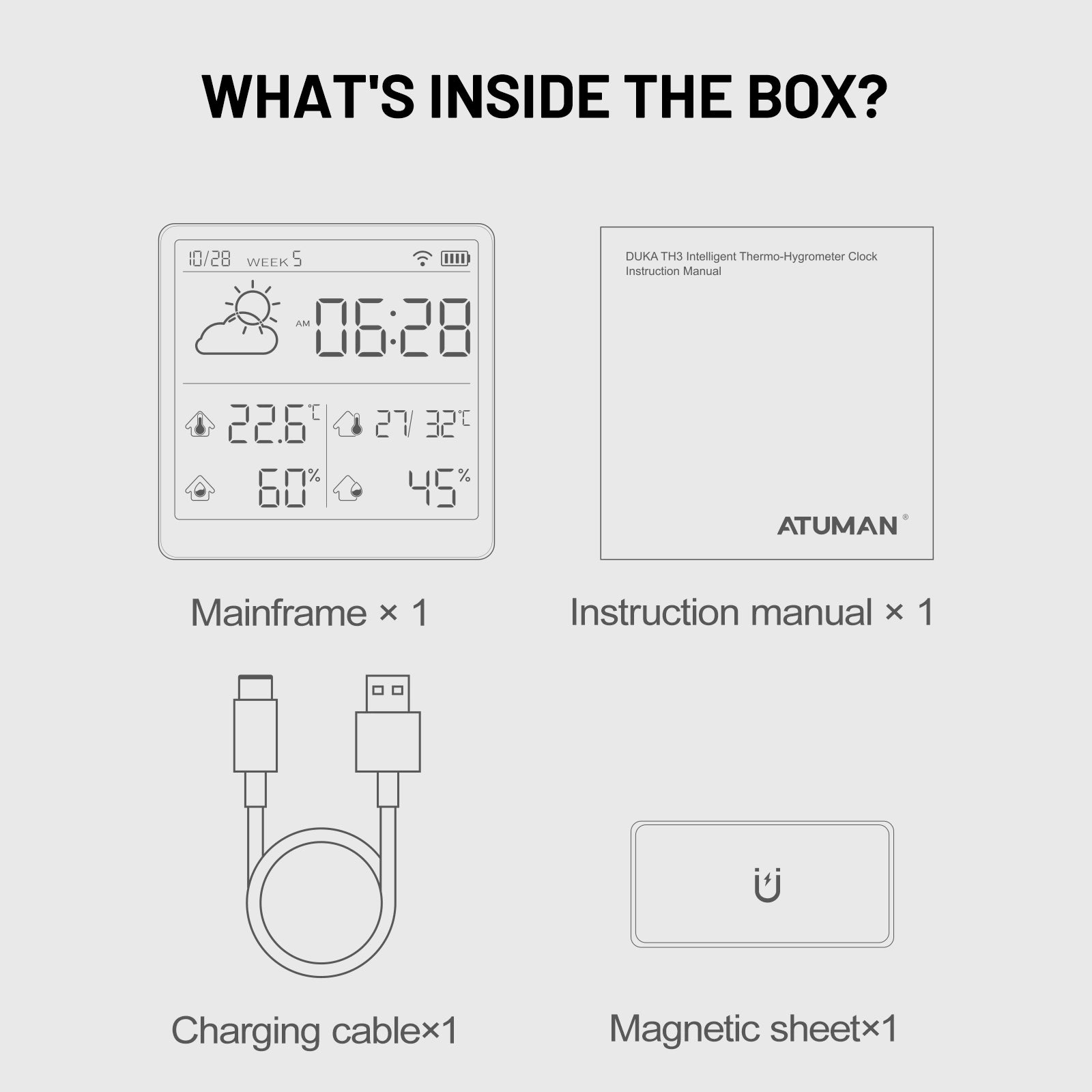 ATuMan TH3 Smart Thermohygrometer: Medium Home Air Series