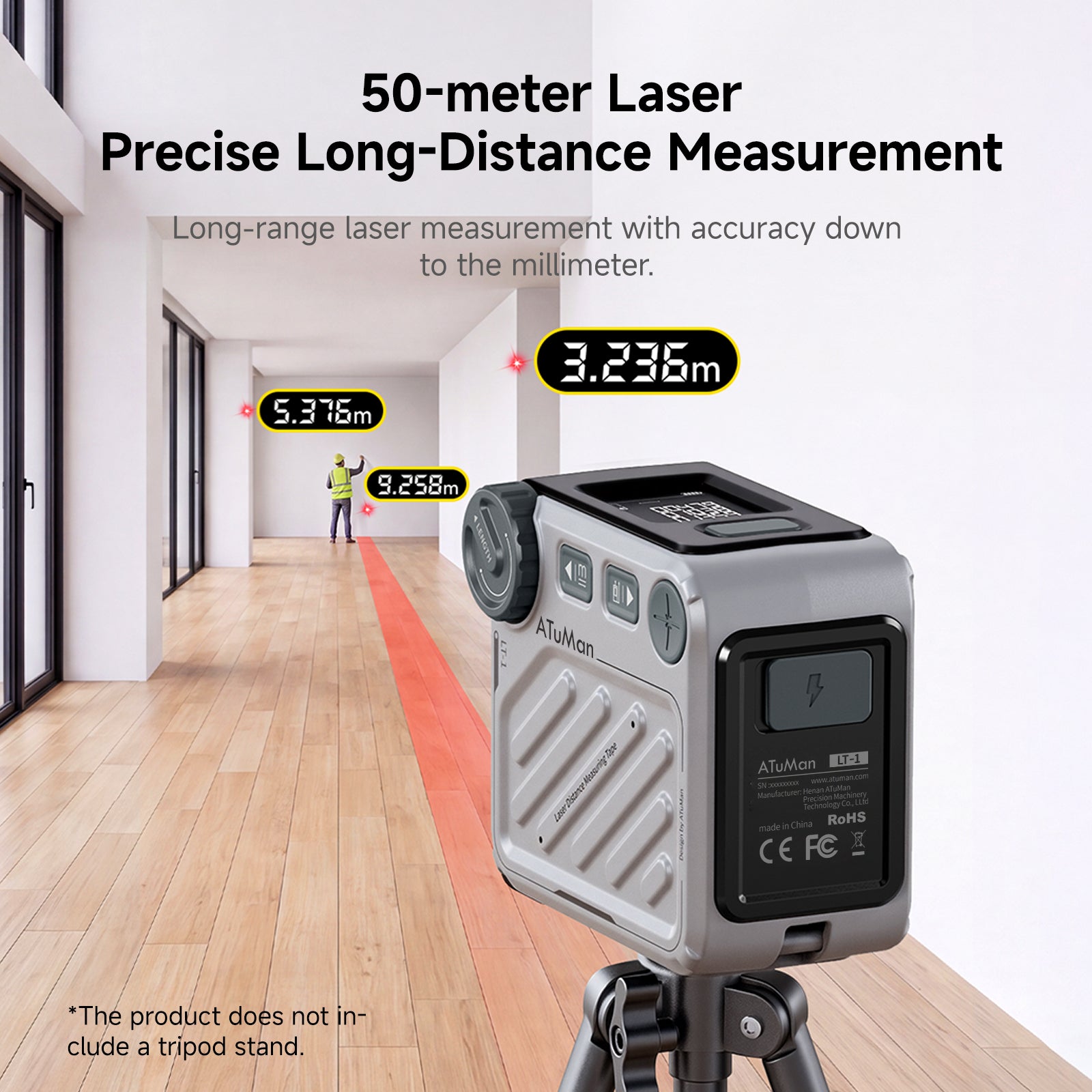 ATuMan LT1 3-in-1 Digital Laser Tape Measure