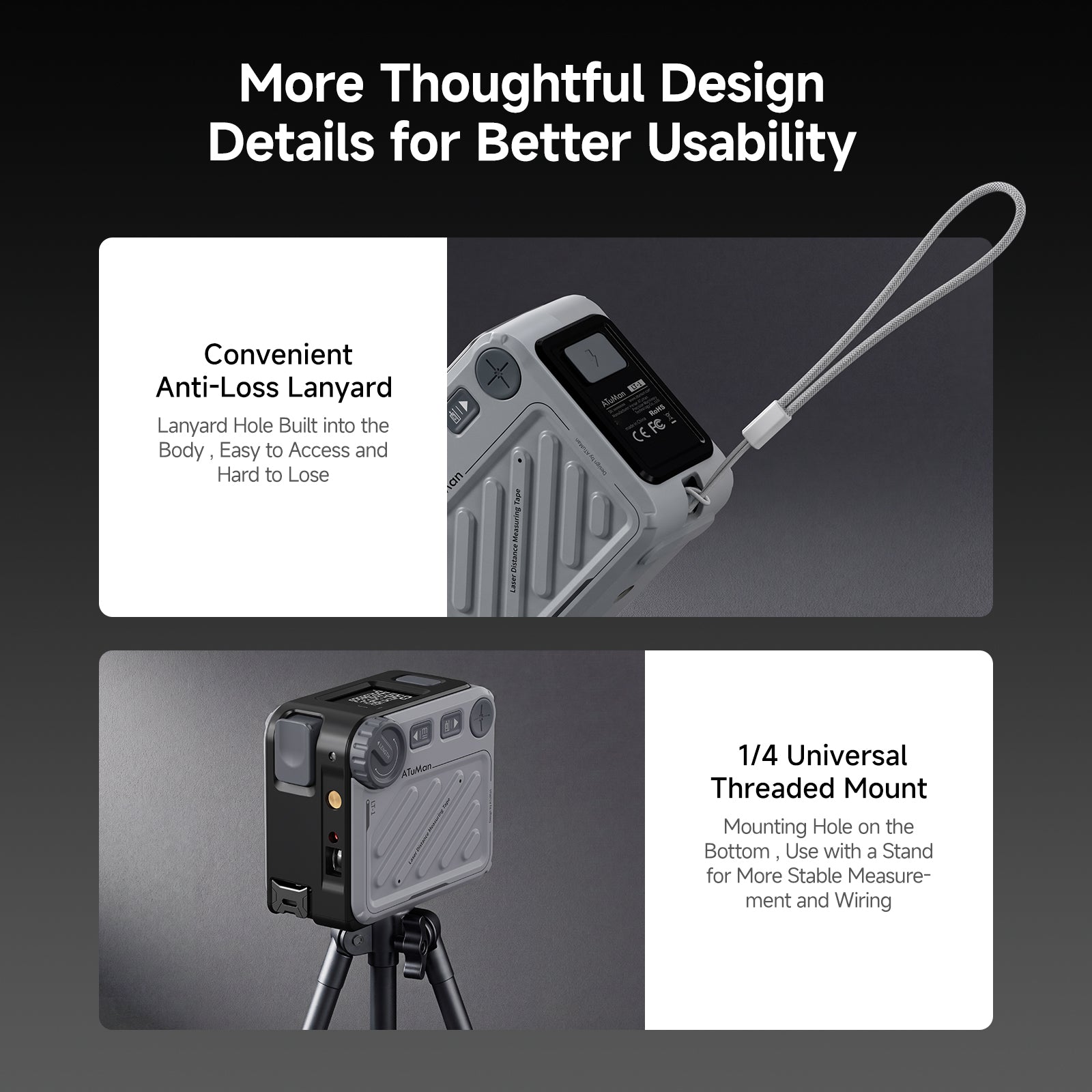 ATuMan LT1 3-in-1 Digital Laser Tape Measure