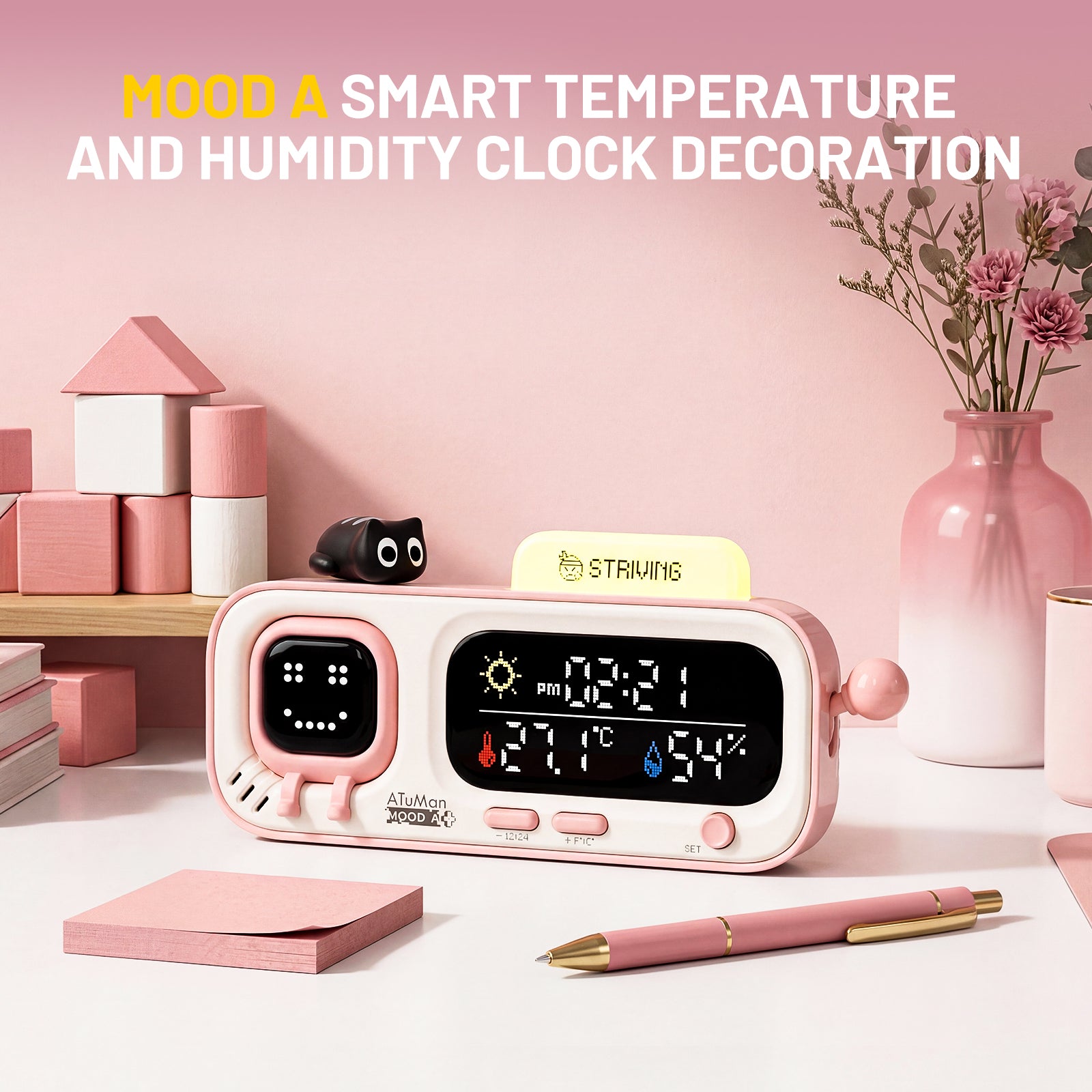 ATuMan MOOD A Retro Pixel Style Smart Thermohygrometer