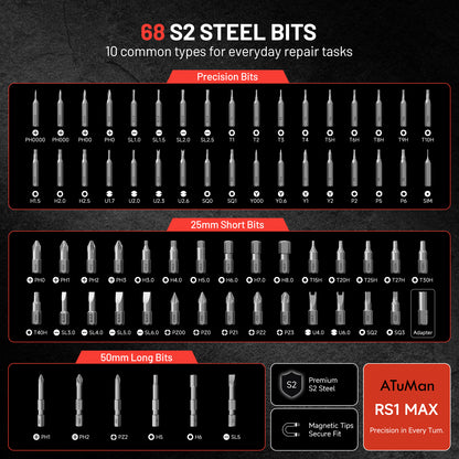 ATuMan RS1 MAX 70-in-1 Ratchet Screwdriver Kit